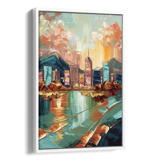 Boise Urban Elegance Side - White Canvas Wall Art