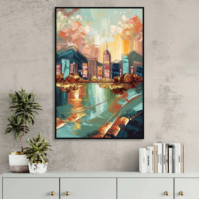 Boise Urban Elegance Living Room - Black Canvas Wall Art