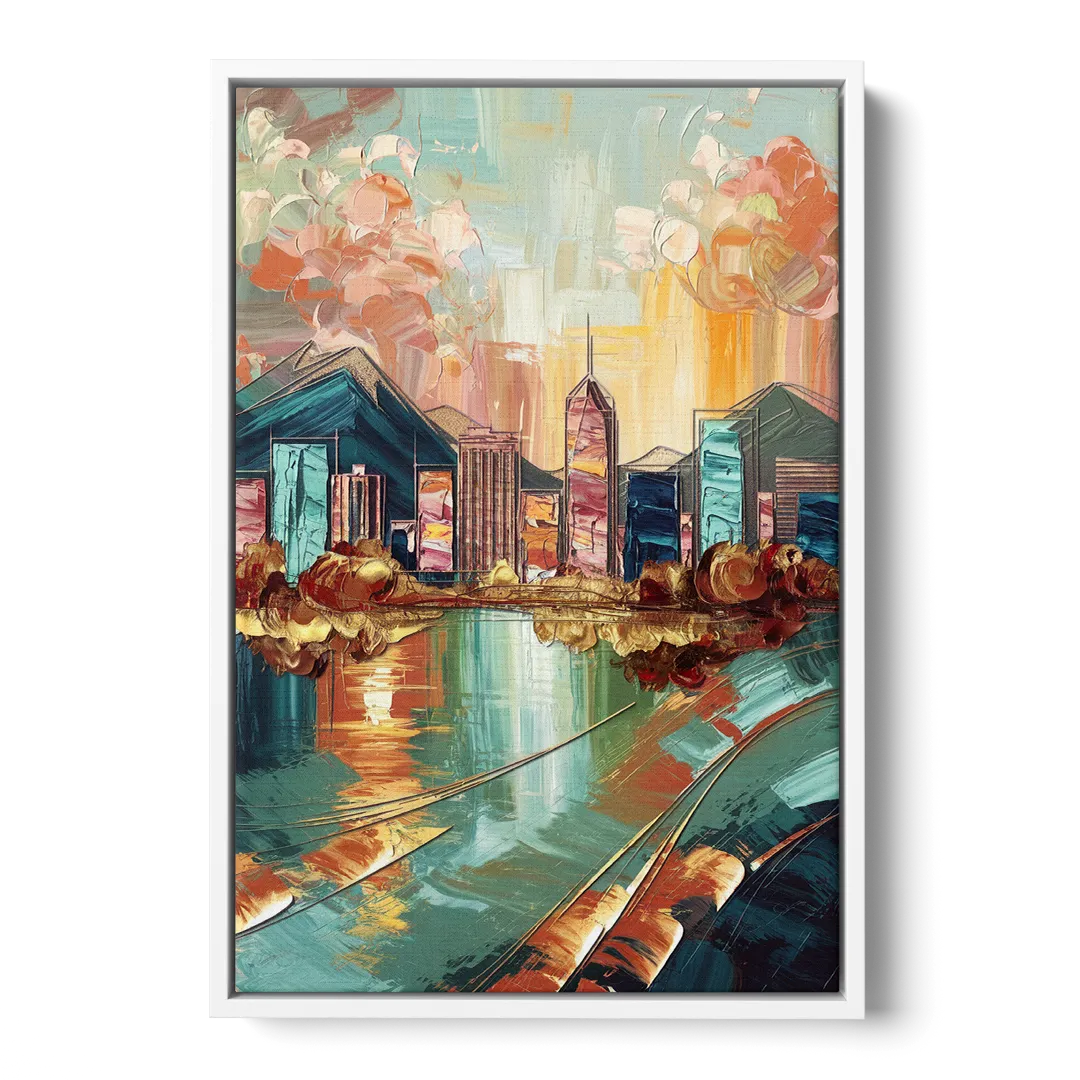 Boise Urban Elegance Front - White Canvas Wall Art