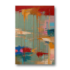 Bold Abstract Cardinal Drip Curtain - Canvas Wall Art - Front