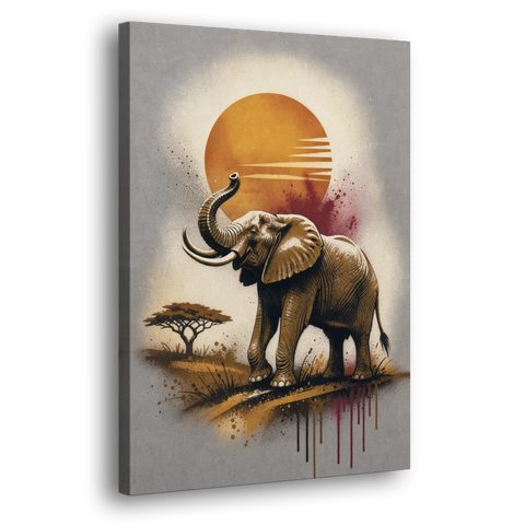 Bold Elephant Majesty - Canvas Wall Art - Side