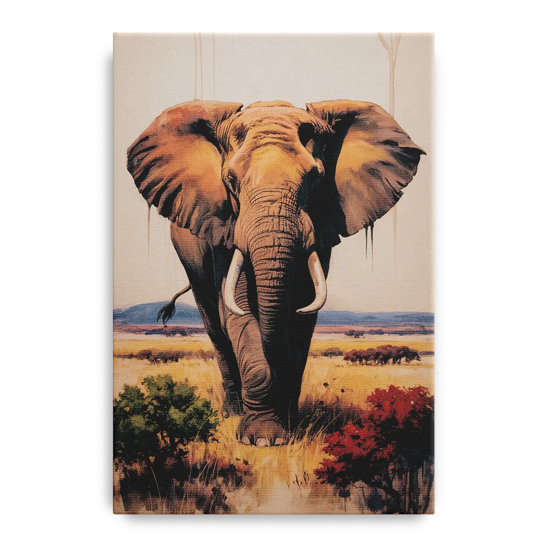 Bold Elephant Majesty - Canvas Wall Art