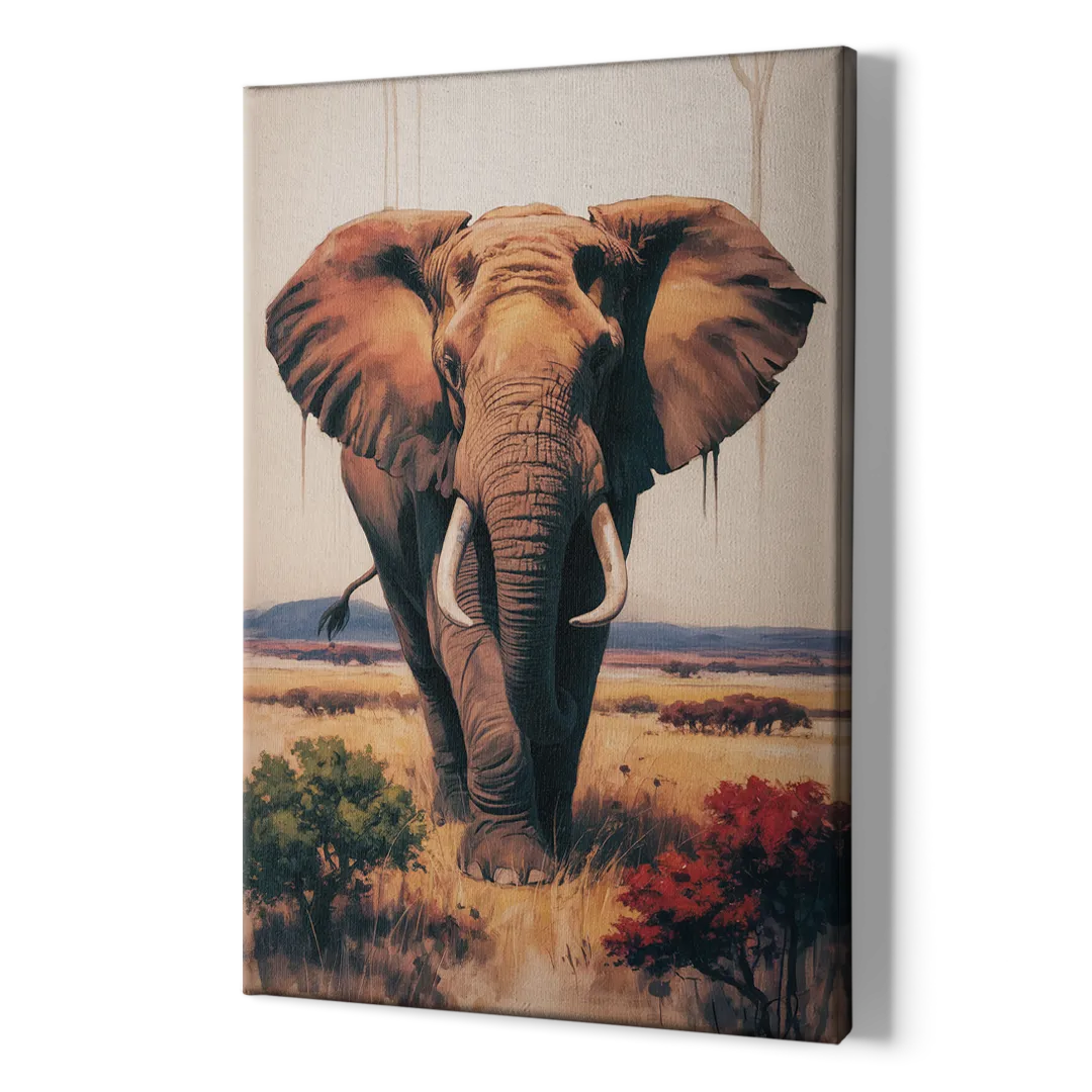 Bold Elephant Majesty - Canvas Print Art Sides