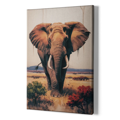 Bold Elephant Majesty - Canvas Print Art Sides
