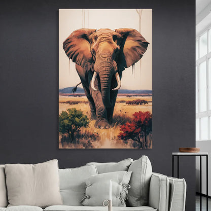 Bold Elephant Majesty Living Room - Canvas Wall Art