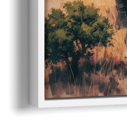 Bold Elephant Majesty - Close-Up White Frame Canvas