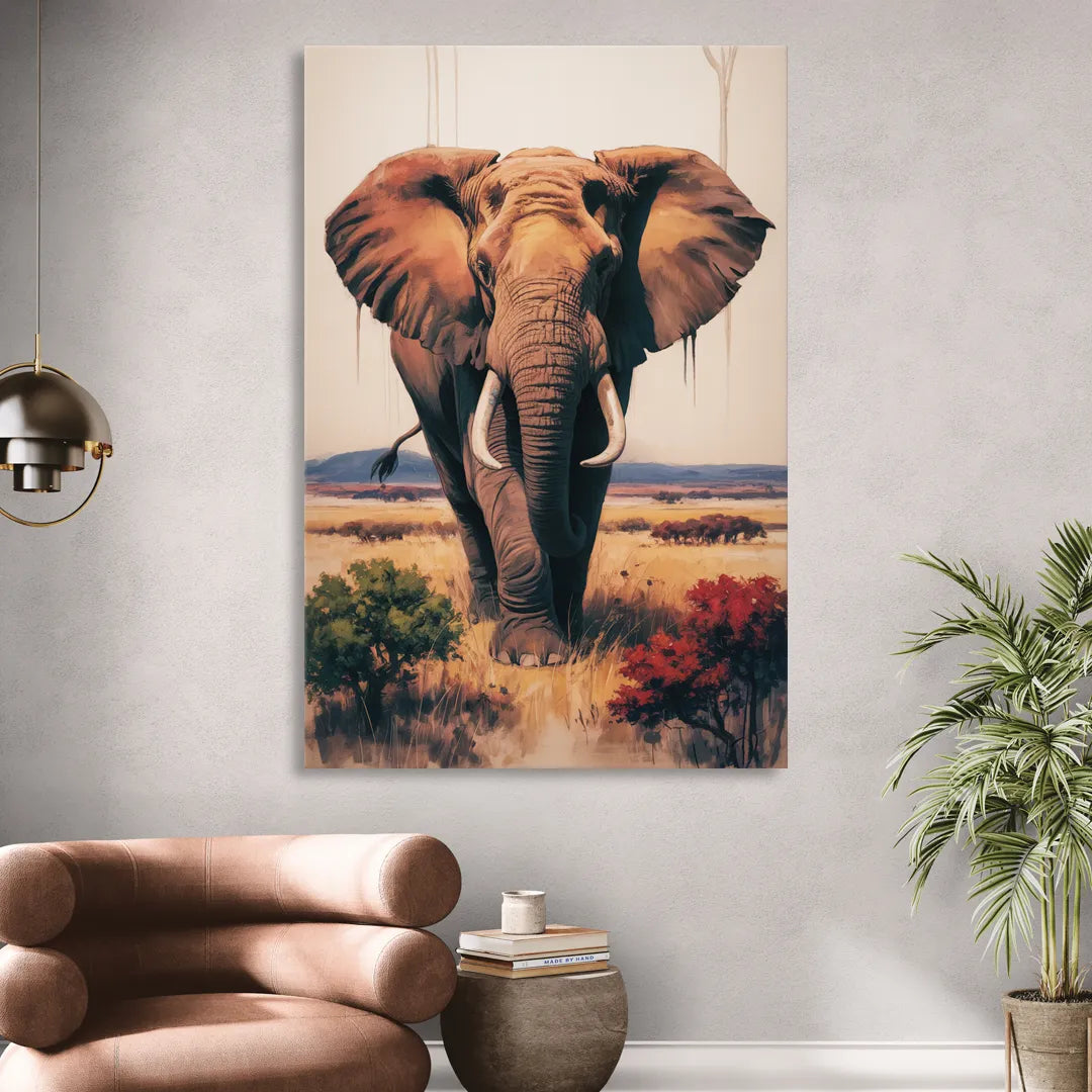 Bold Elephant Majesty Sitting Room - Canvas Wall Art