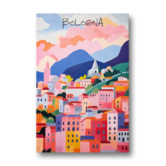 Bologna Art of Pink Rooftops - Canvas Wall Art - Front