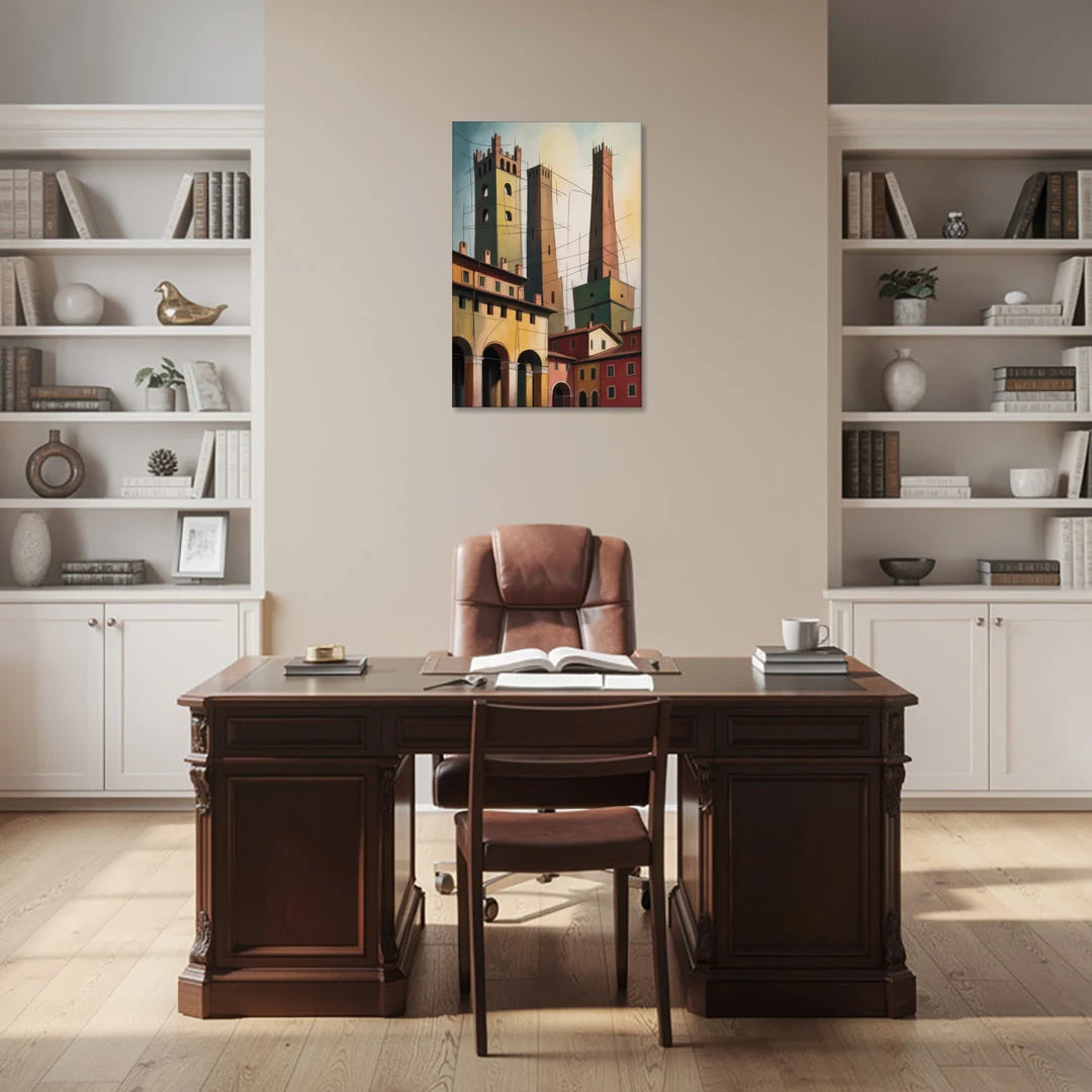 Bologna's Medieval Heart - Canvas Wall Art - Office - 24x36