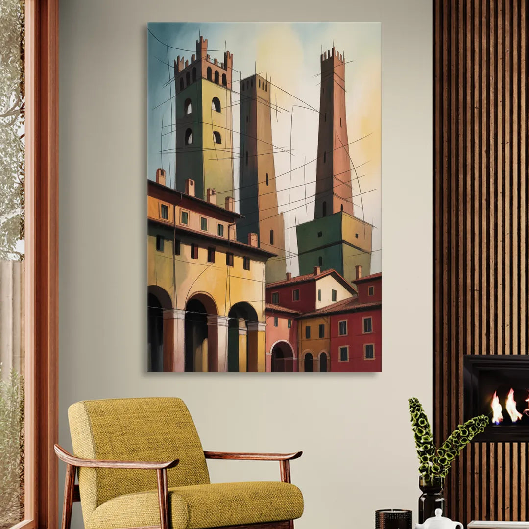 Bologna's Medieval Heart Sitting Room - Canvas Wall Art