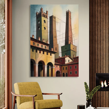 Bologna's Medieval Heart Sitting Room - Canvas Wall Art