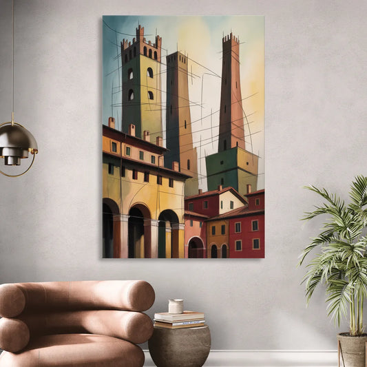 Bologna's Medieval Heart Living Room - Canvas Wall Art