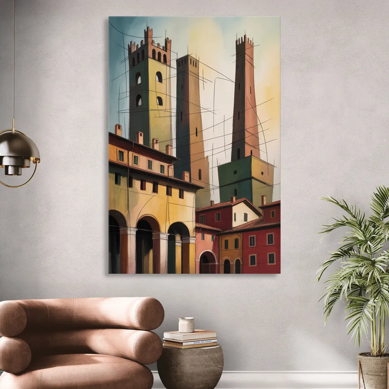 Bologna's Medieval Heart Living Room - Canvas Wall Art