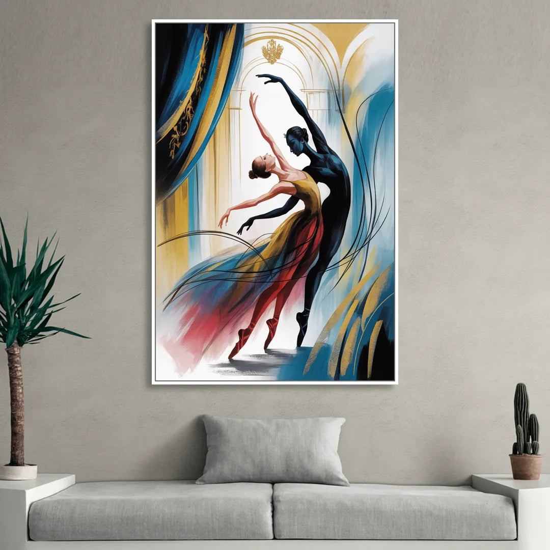 Bolshoi Ballet Sitting Room - White Canvas Wall Art