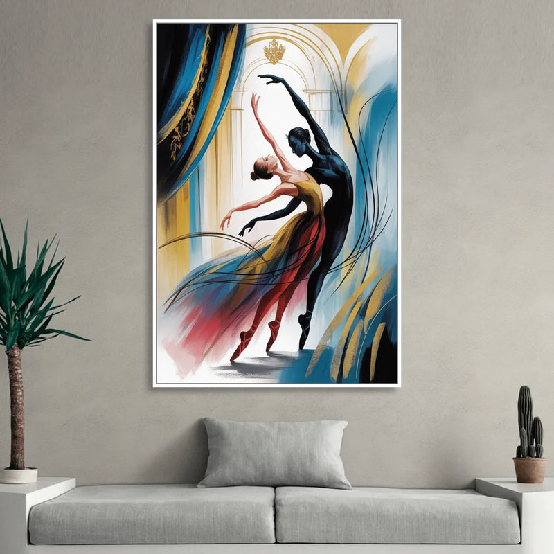 Bolshoi Ballet Sitting Room - White Canvas Wall Art