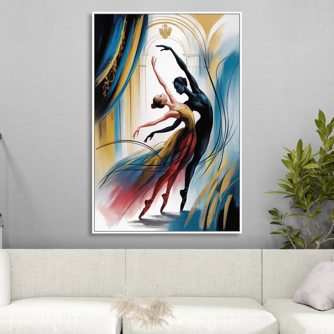 Bolshoi Ballet Living Room - White Canvas Wall Art