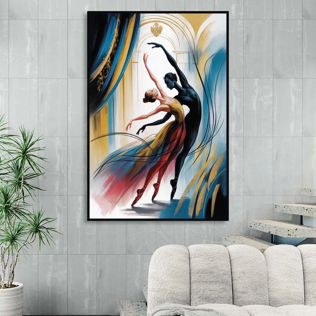 Bolshoi Ballet Living Room - Black Canvas Wall Art