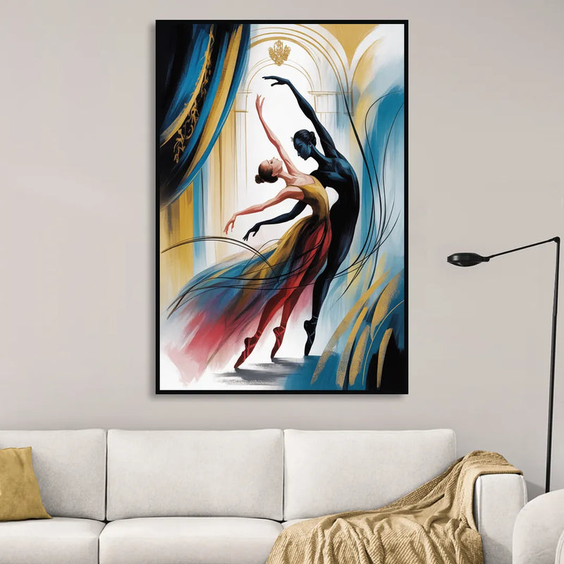 Bolshoi Ballet Sitting Room - Black Canvas Wall Art