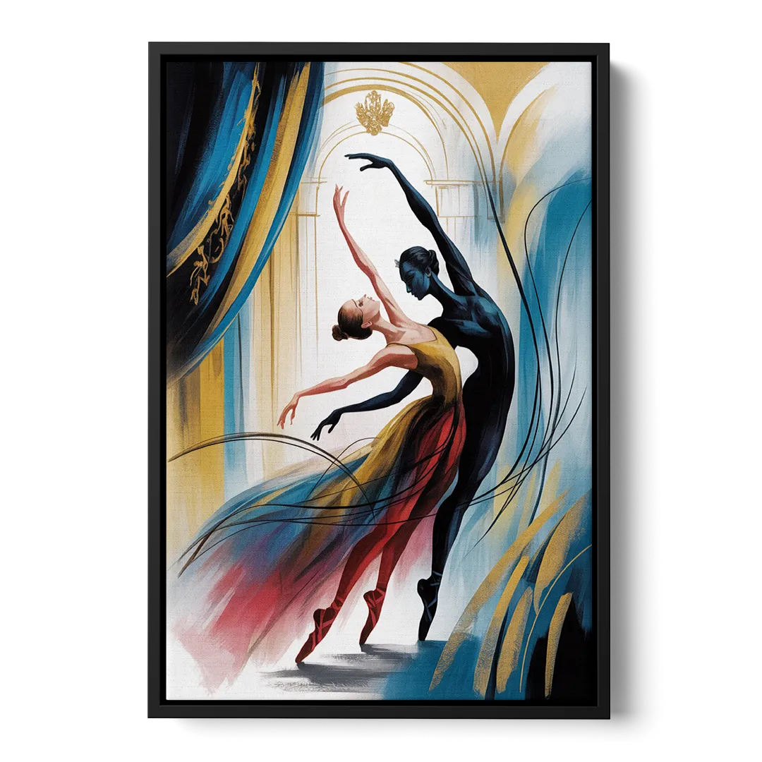 Bolshoi Ballet Front - Black Canvas Wall Art