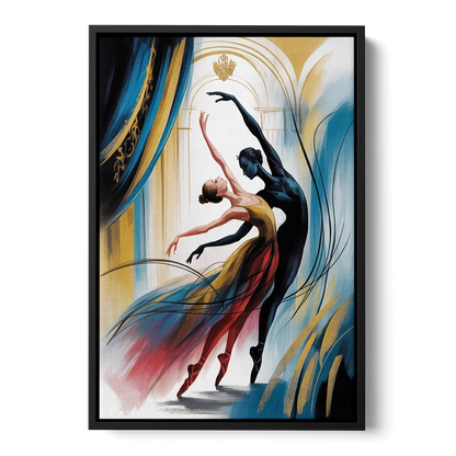 Bolshoi Ballet Front - Black Canvas Wall Art