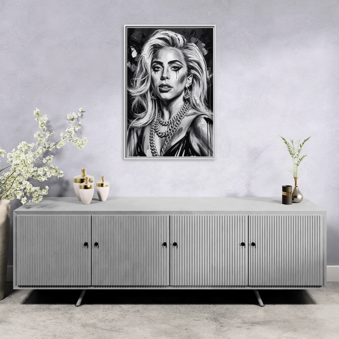 Born Fearless - Living Room White Frame Canvas