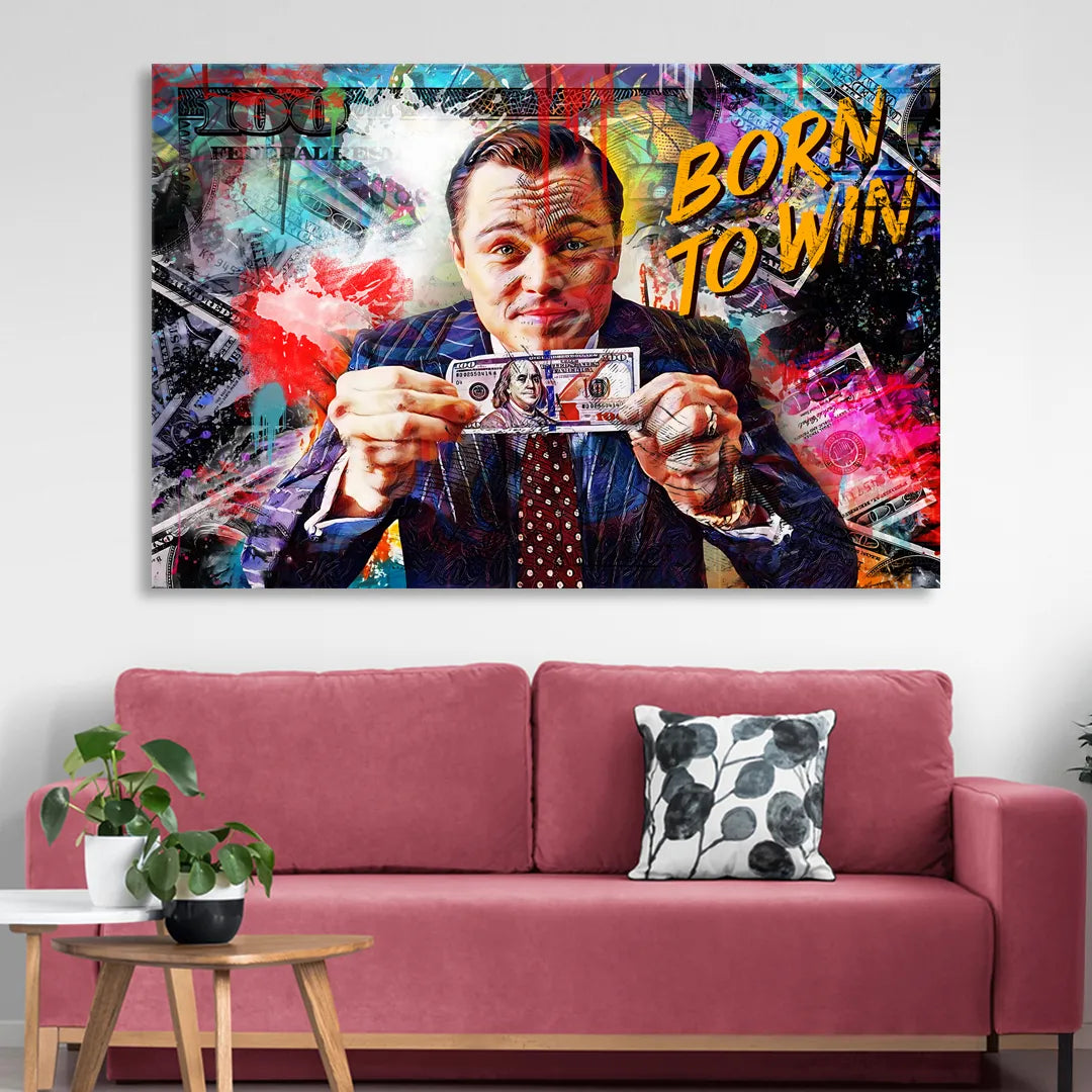 Born To Win Living Room - Canvas Wall Art