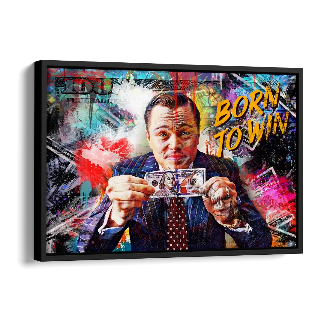 Born To Win Side - Black Canvas Wall Art