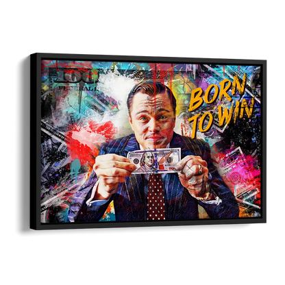 Born To Win Side - Black Canvas Wall Art