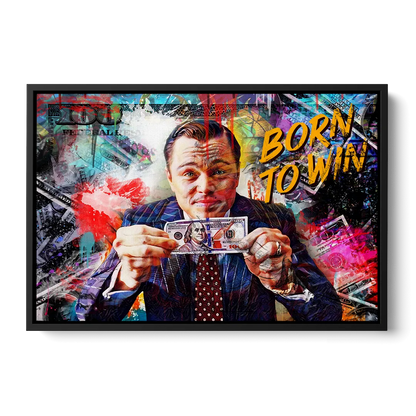Born To Win Front - Black Canvas Wall Art