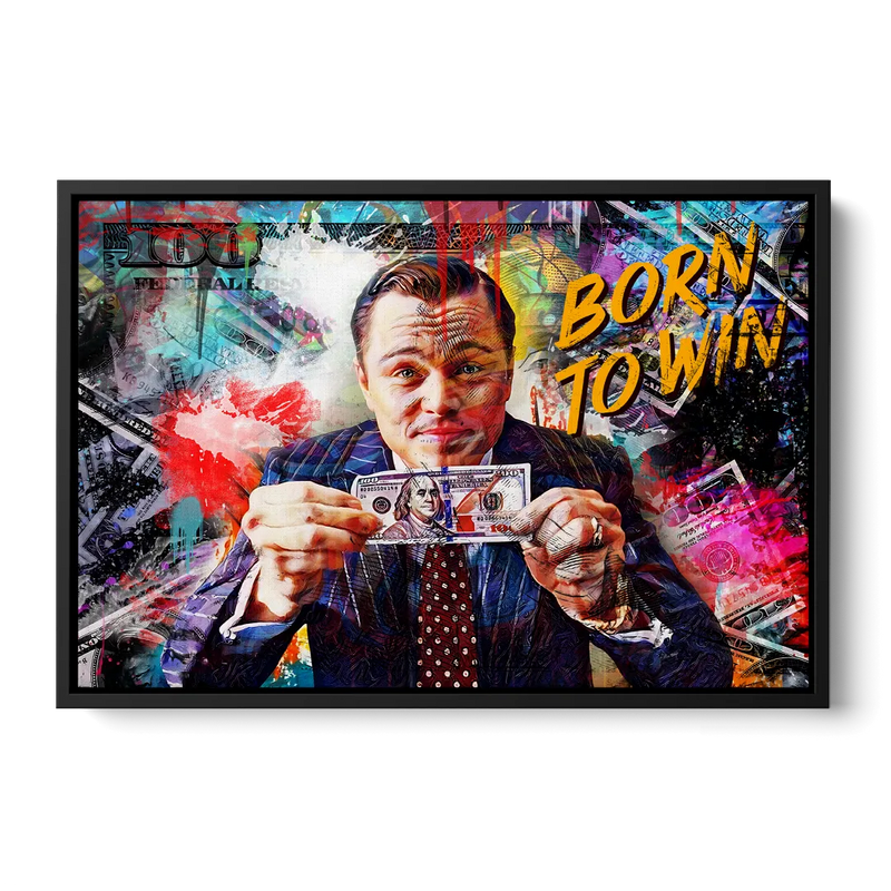 Born To Win Front - Black Canvas Wall Art
