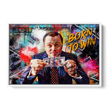 Born To Win Front - White Canvas Wall Art