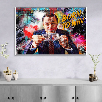 Born To Win Sitting Room - White Canvas Wall Art