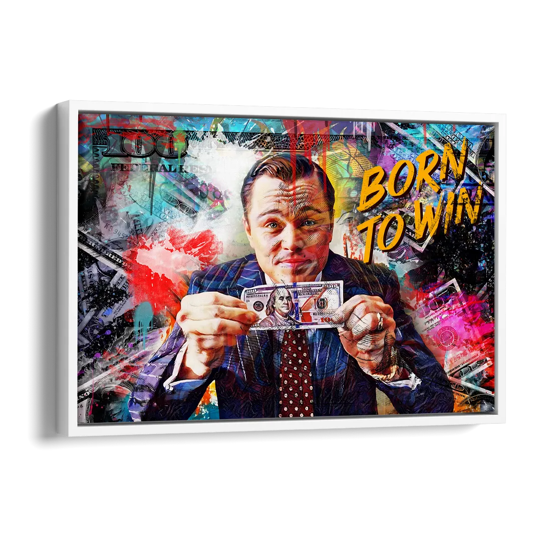 Born To Win Side - White Canvas Wall Art