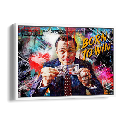 Born To Win Side - White Canvas Wall Art