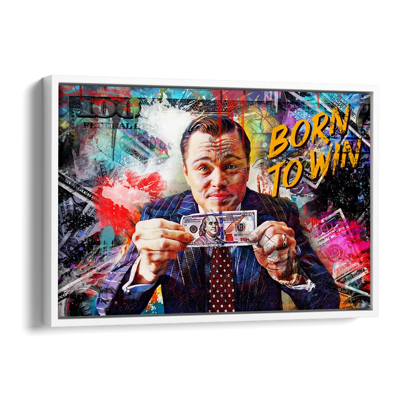 Born To Win Side - White Canvas Wall Art