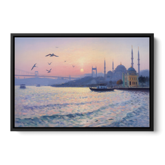 Bosphorus Sunrise - Black Framed Canvas Wall Art - Front