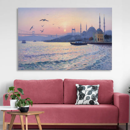 Bosphorus Sunrise Sitting Room - Canvas Wall Art
