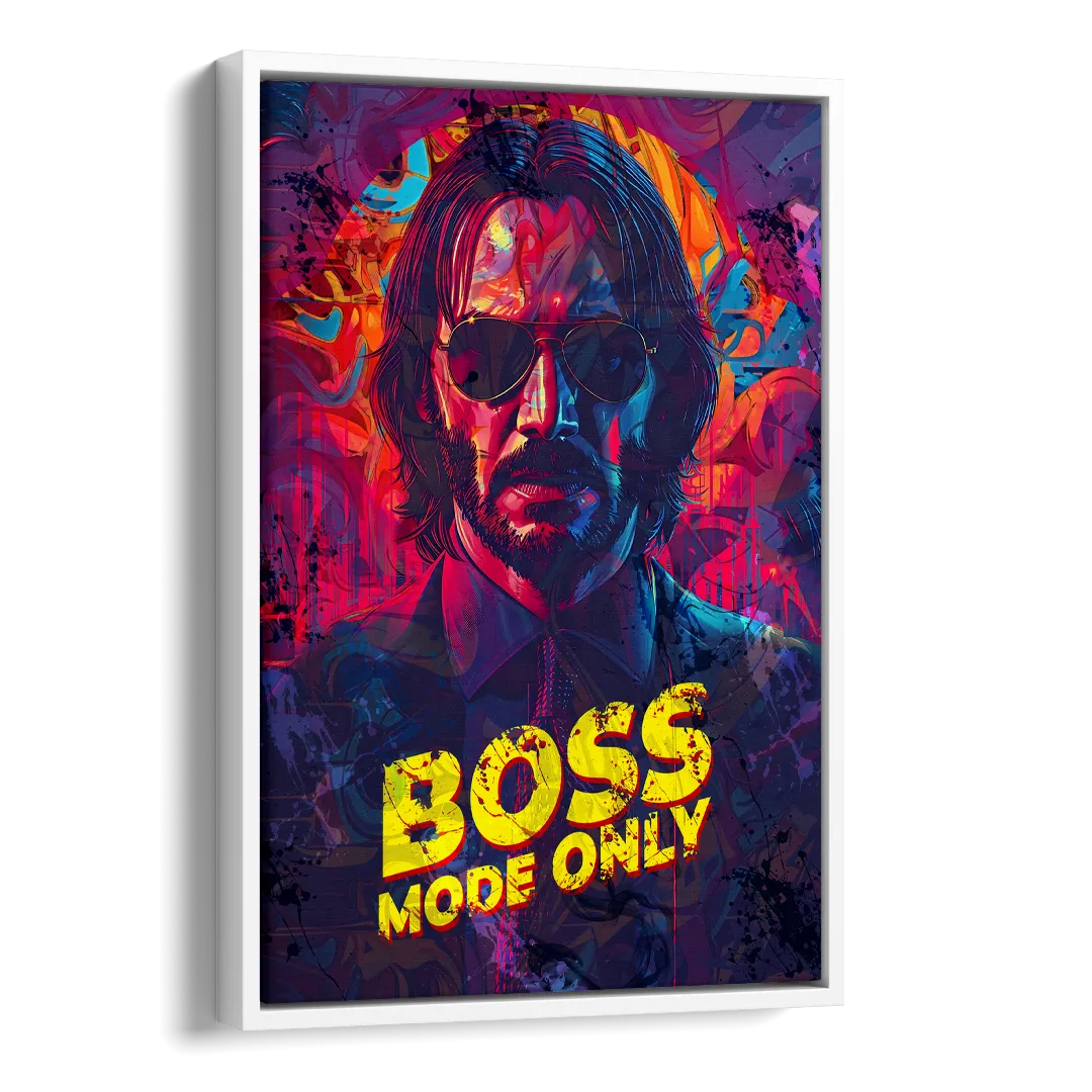 Boss Mode Only Side - White Canvas Wall Art