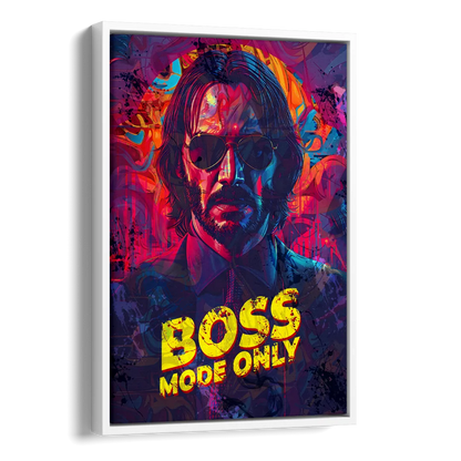 Boss Mode Only Side - White Canvas Wall Art