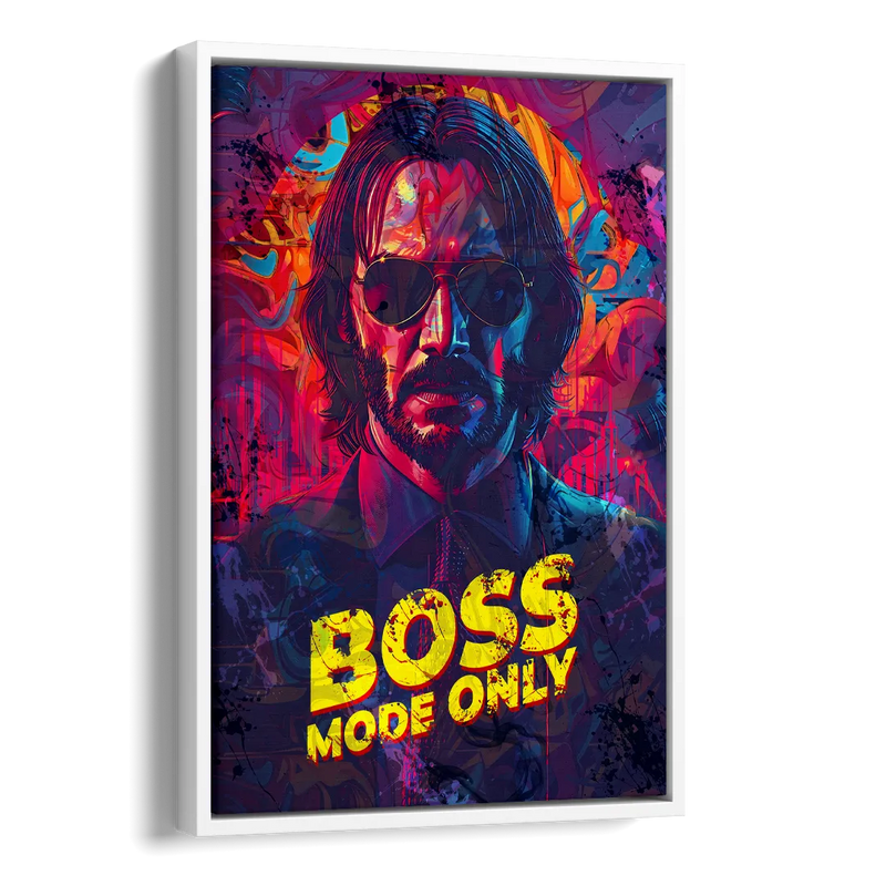 Boss Mode Only Side - White Canvas Wall Art