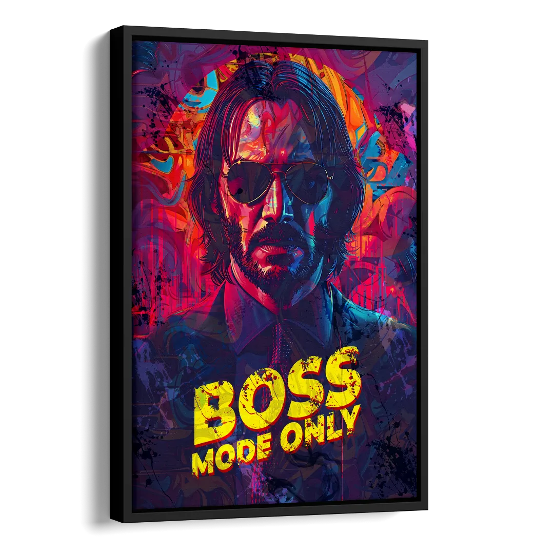 Boss Mode Only Side - Black Canvas Wall Art