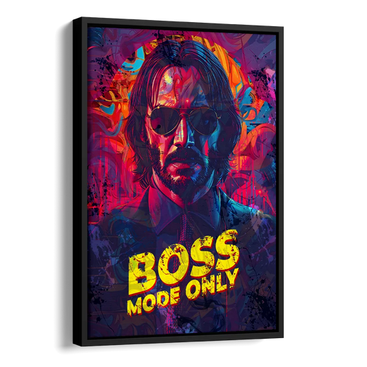 Boss Mode Only Side - Black Canvas Wall Art