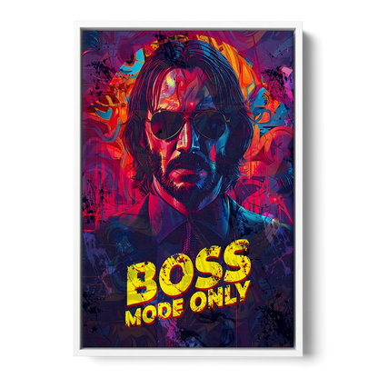 Boss Mode Only Front - White Canvas Wall Art