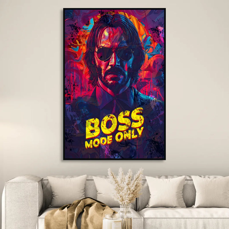 Boss Mode Only Sitting Room - Black Canvas Wall Art