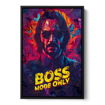 Boss Mode Only Front - Black Canvas Wall Art