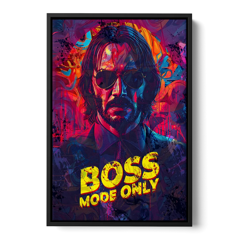 Boss Mode Only Front - Black Canvas Wall Art