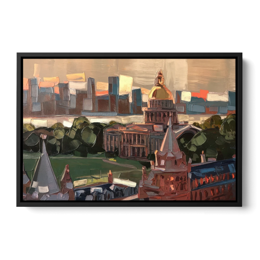 Boston Architectural Beauty - Black Framed Canvas Wall Art - Front