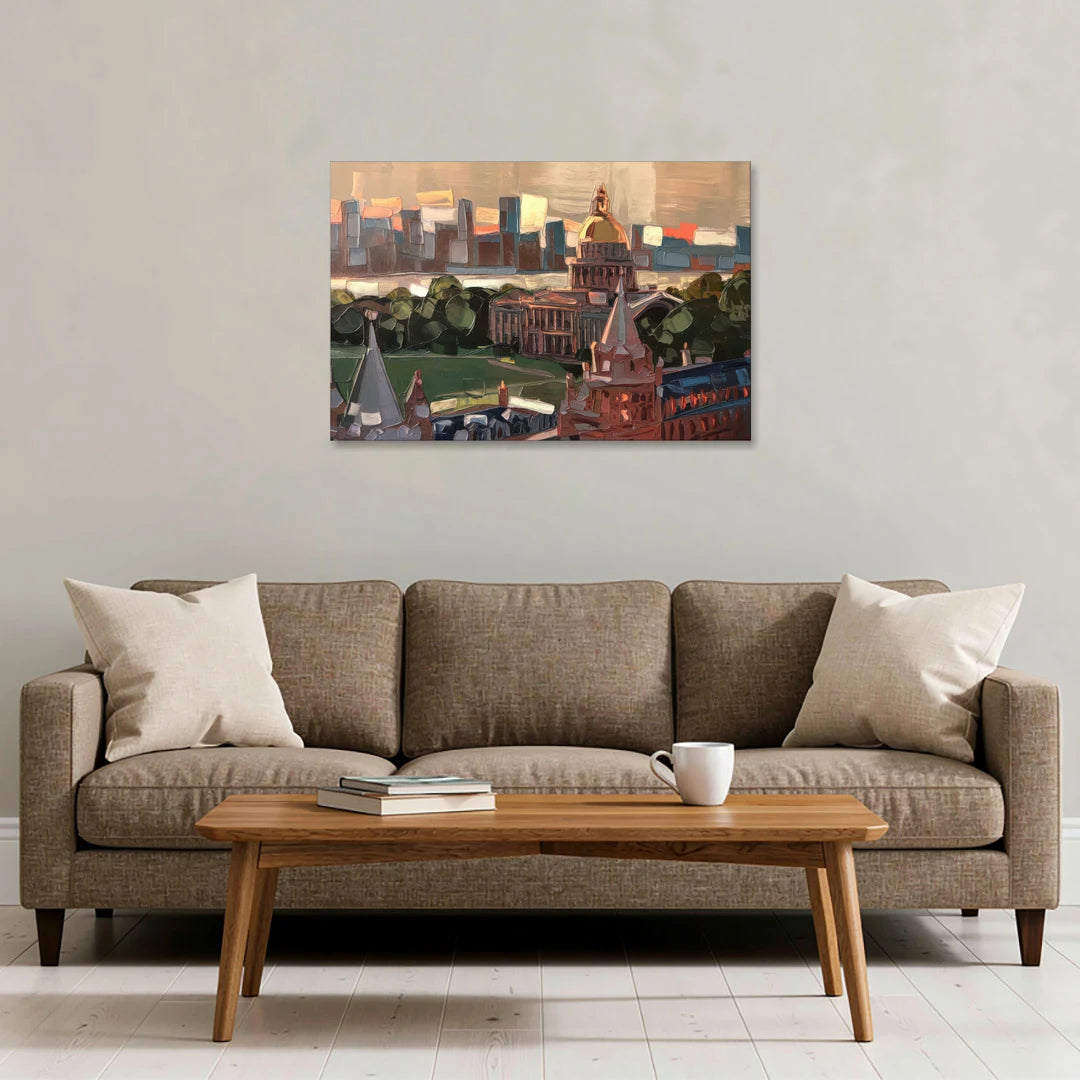 Boston Architectural Beauty - Canvas Wall Art - Sofa - 36x24