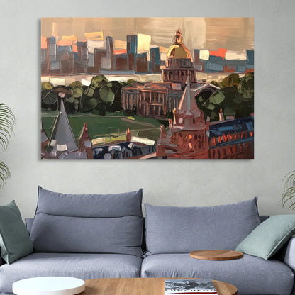 Boston Architectural Beauty Living Room - Canvas Wall Art