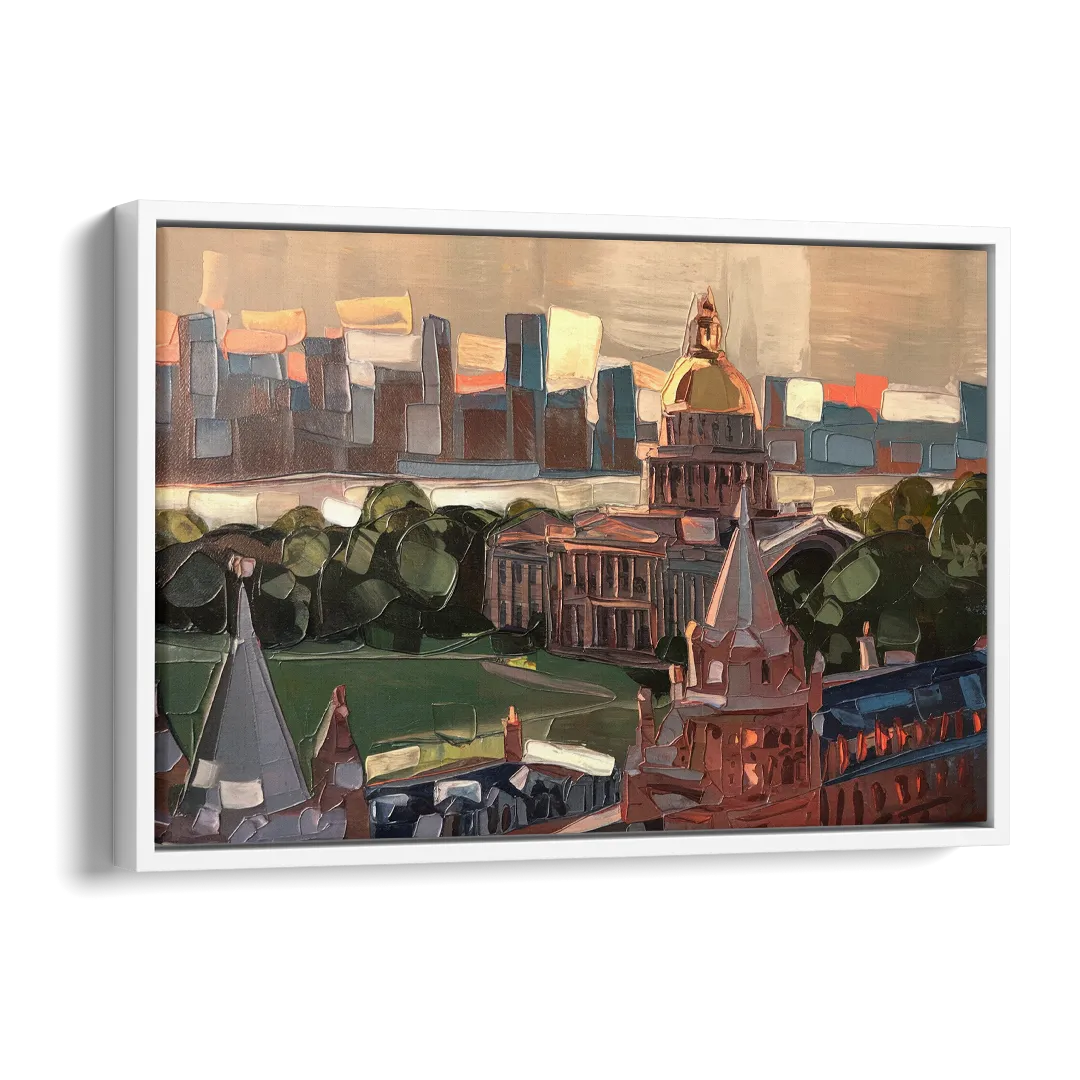 Boston Architectural Beauty Side - White Canvas Wall Art